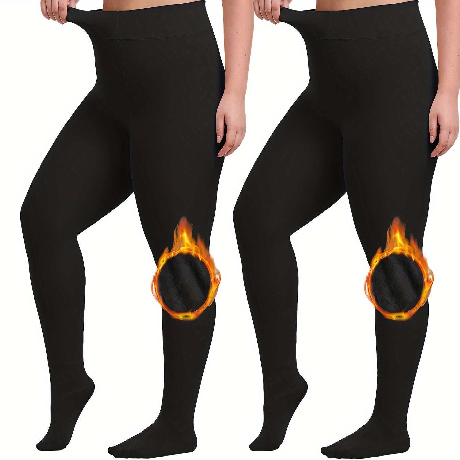  Fleece Lined Winter Warm High Waisted Elastic Tights