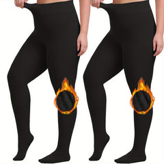  Fleece Lined Winter Warm High Waisted Elastic Tights