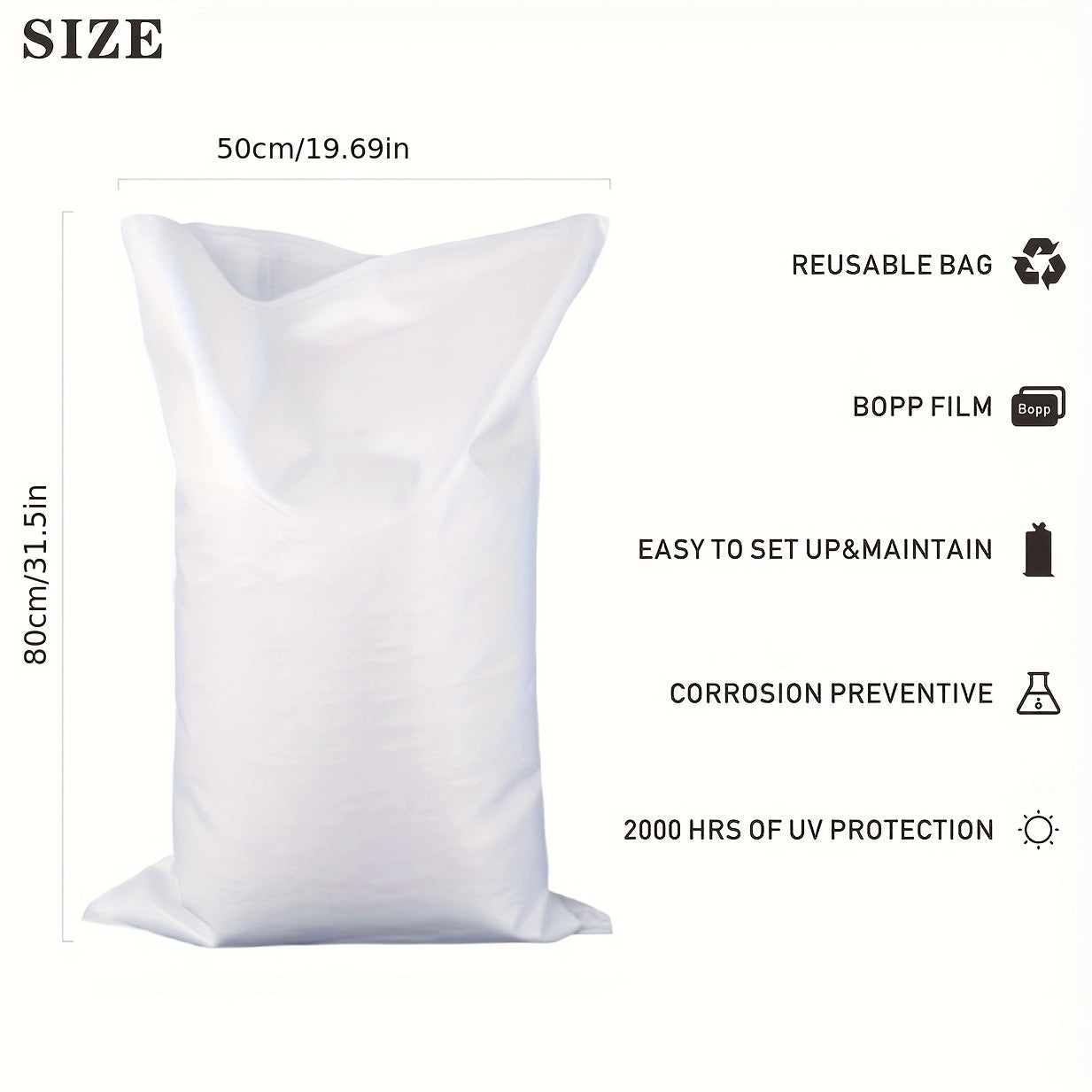 10pcs Empty Woven Polypropylene Sandbags UV Protection
