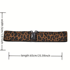 Leopard Print Wide Elastic Belt Vintage Belt for Women