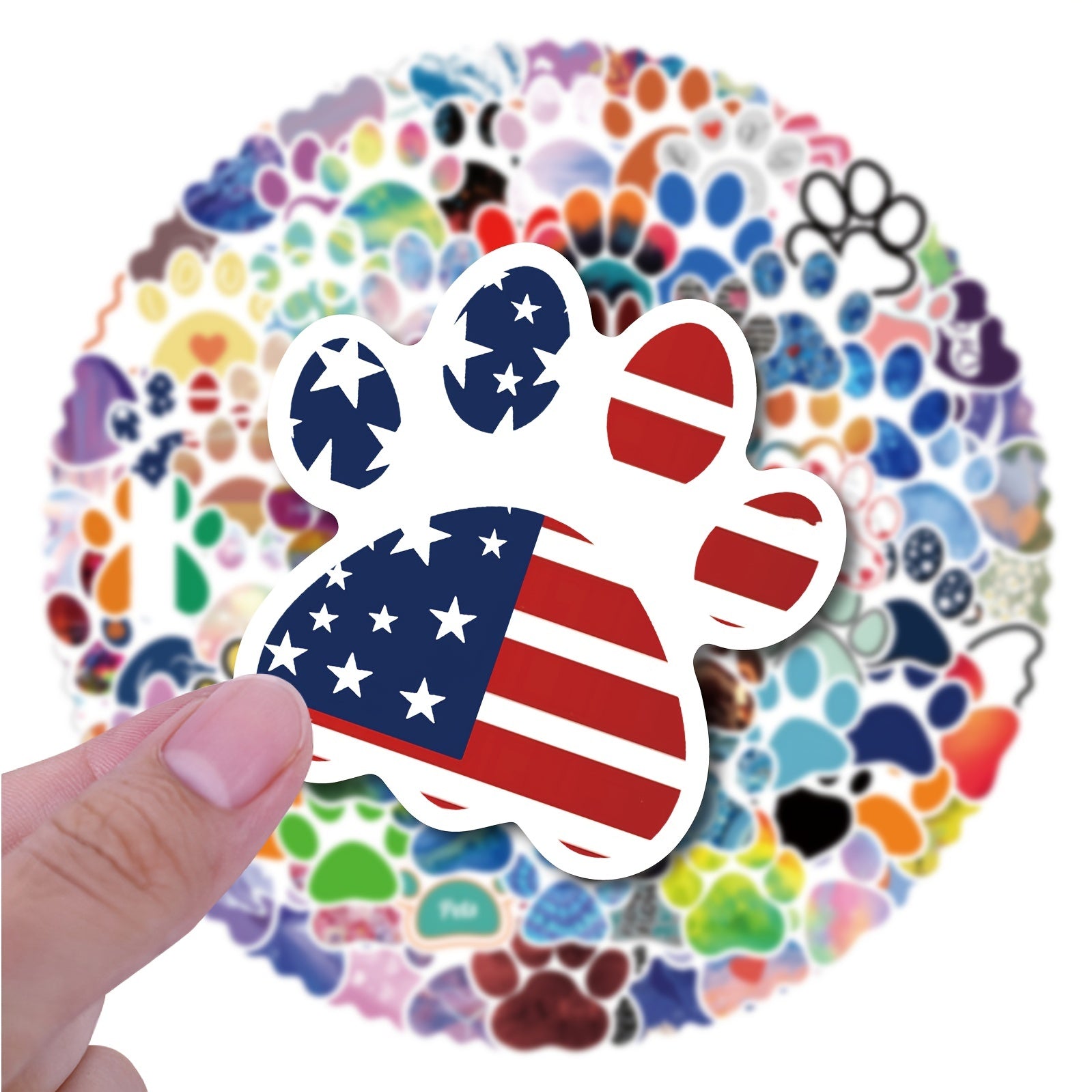 120pcs Cartoon Cat Dog Paw Print Stickers, Waterproof Vinyl PVC Doodle Decals