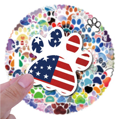 120pcs Cartoon Cat Dog Paw Print Stickers, Waterproof Vinyl PVC Doodle Decals