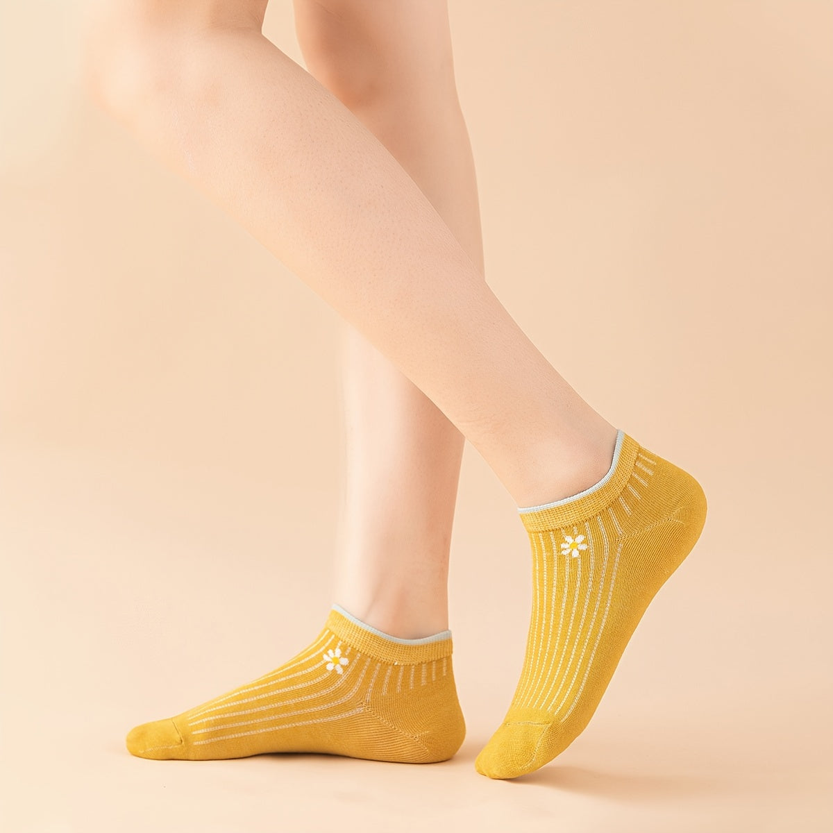 10 Pairs Floral Pattern Low Cut Ankle Socks - Women's Stockings