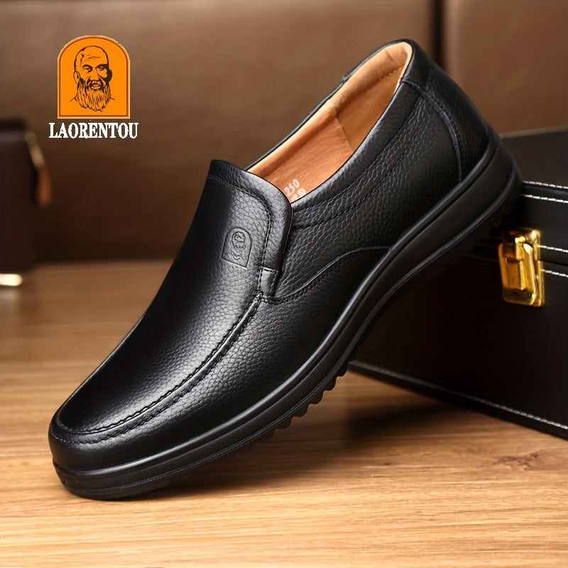 LAORENTOU Men's Leather Loafer Shoes Lightweight Non Slip Casual