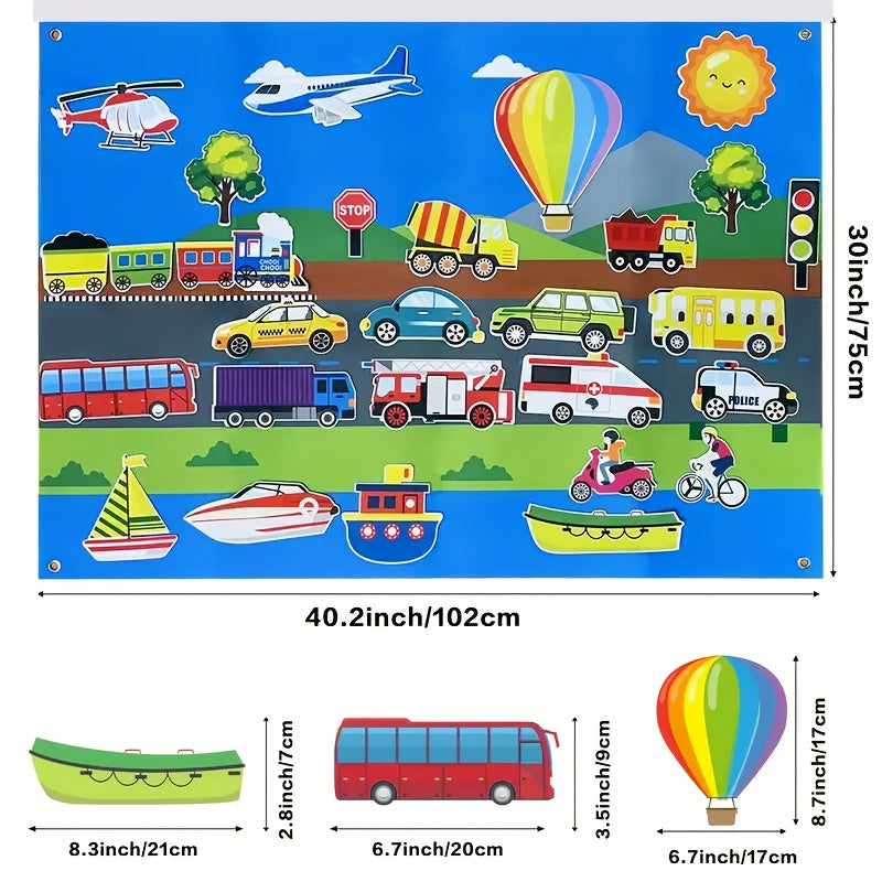 Kids Transportation Felt Storyboard Set Interactive Toy