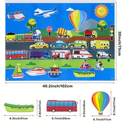 Kids Transportation Felt Storyboard Set Interactive Toy
