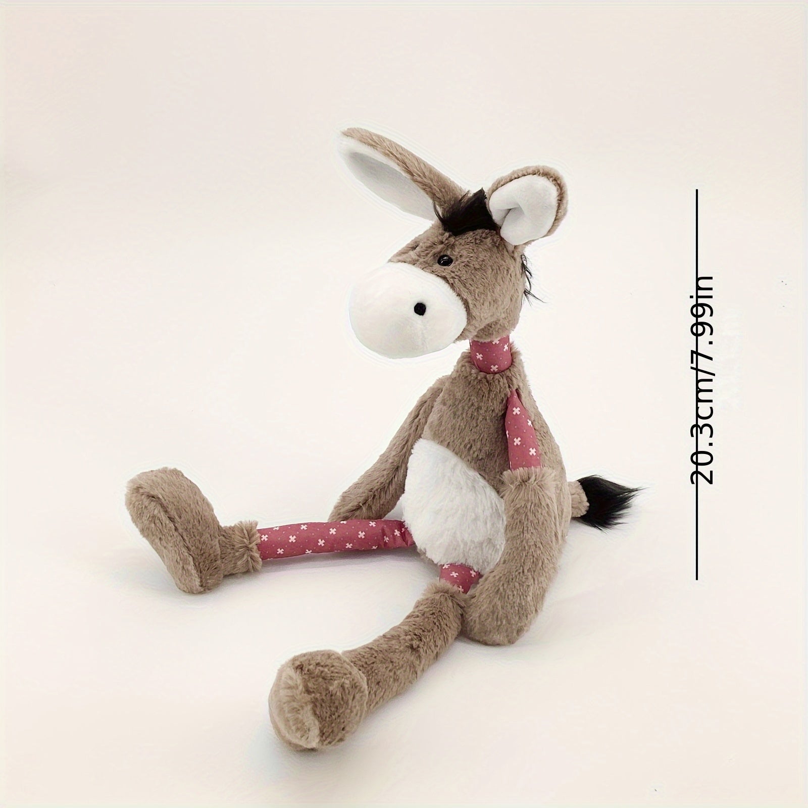 Cute Donkey Plush Toy with Pink Bow & Polka Dot Legs