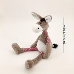 Cute Donkey Plush Toy with Pink Bow & Polka Dot Legs