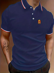 Men's Pumpkin Polo Shirt Stretch Button Up Short Sleeve