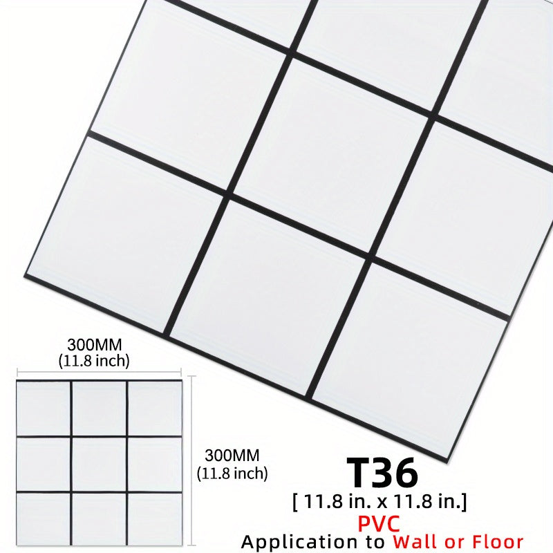 10pcs PVC Marble Floor Stickers Self Adhesive Wall Decals Waterproof