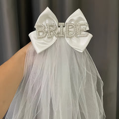 Bridal Rhinestone Bow Headband Wedding Hair Accessory Sparkling Crystals