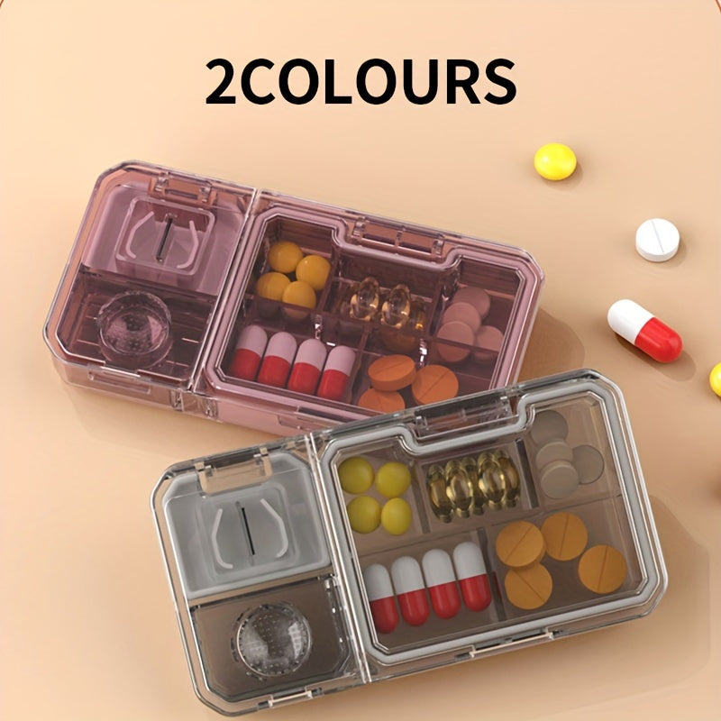 Portable Pill Organizer with Cutter and Grinder
