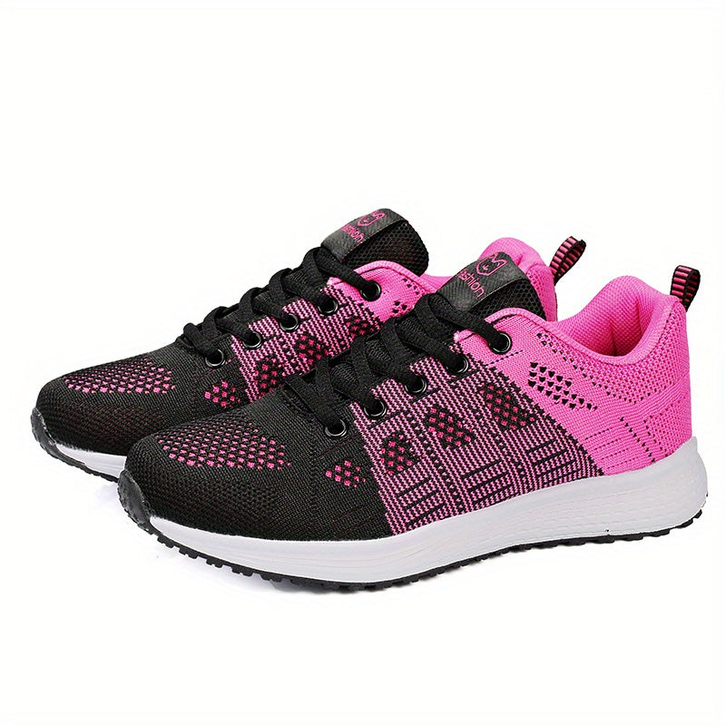 Mesh Ombre Lace Up Casual Sneakers Women's Footwear