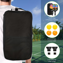 Pickleball Racket Set with 2 Paddles, Balls, Sweatbands - Control & Comfort