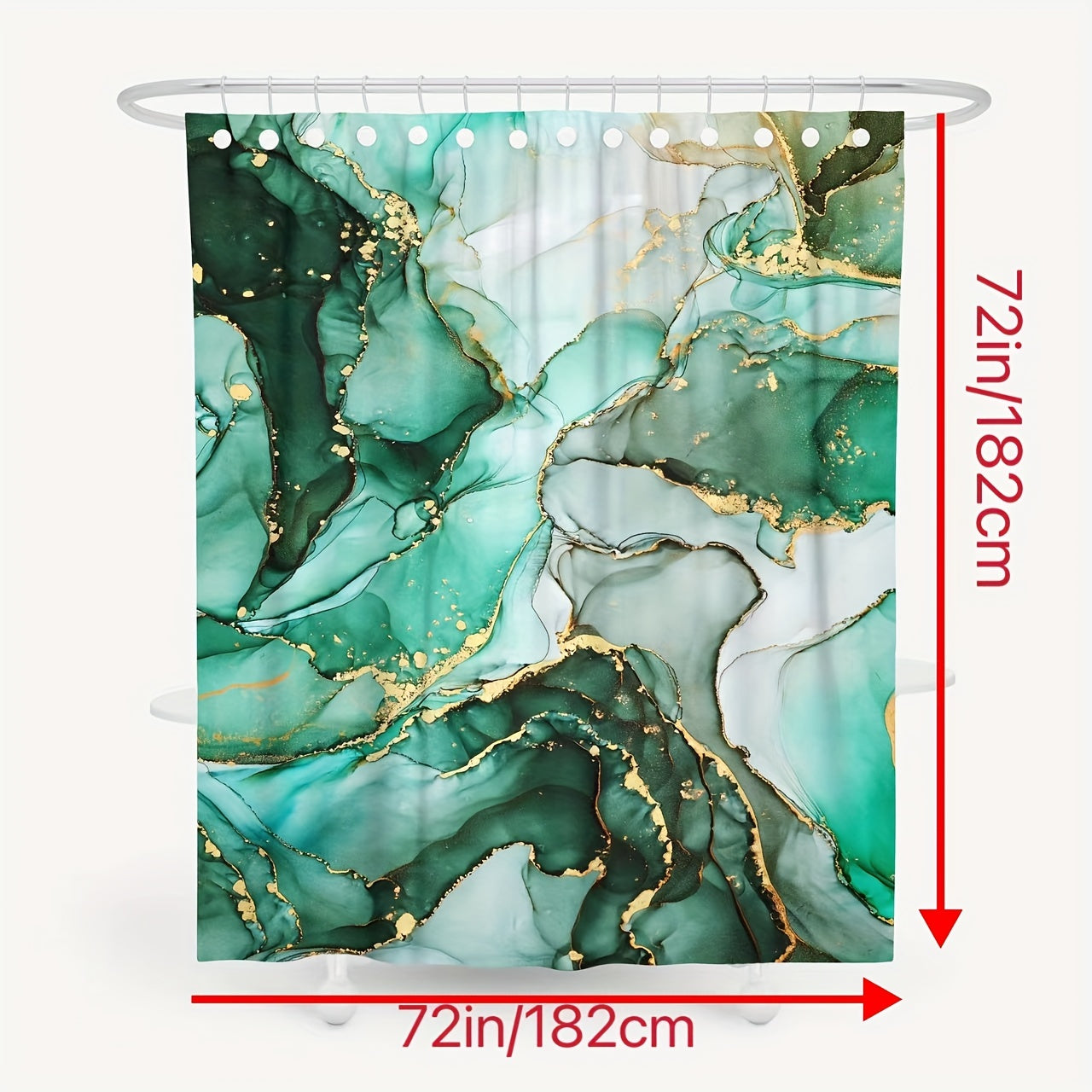 Waterproof Green Marble Bath Curtain 72'' x 72''