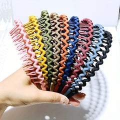 2pcs Solid Teeth Hair Band, Sweet Style Headband for Women Girls