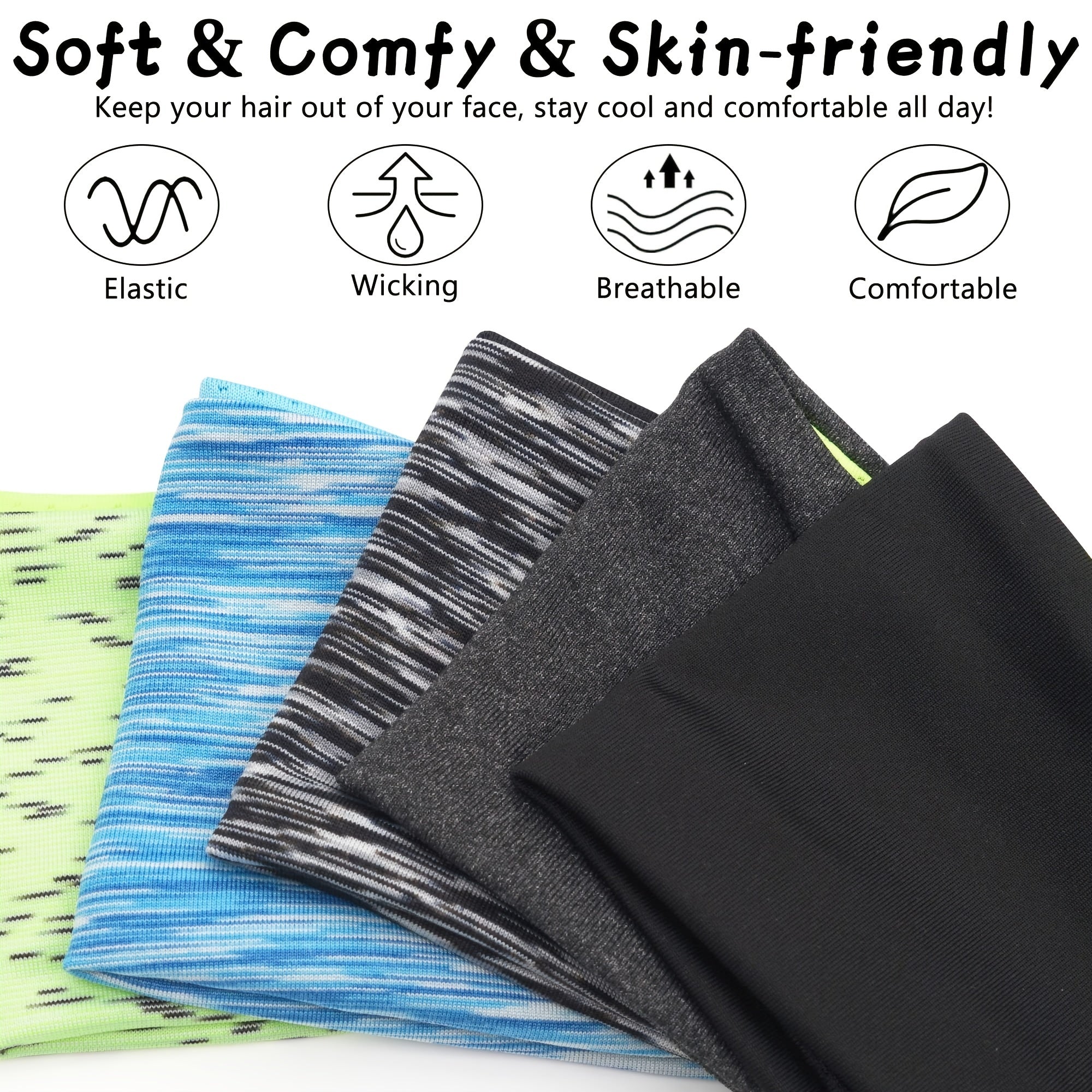 3pcs Men's Sports Headbands Breathable Mesh Sweat Bands