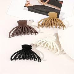 4pcs Solid Octopus Hair Claw Large Nonslip Ponytail Holder Hair Clip