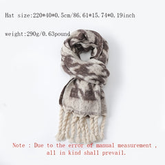 Houndstooth Large Winter Scarf Thick Warm Art Print Scarf