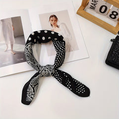 70cm Small Square Print Scarf Casual Neckerchief Women's Warm Shawl