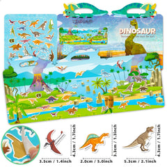 1pc Dinosaur Reusable Sticker Book for Kids Silicone Animal Prints
