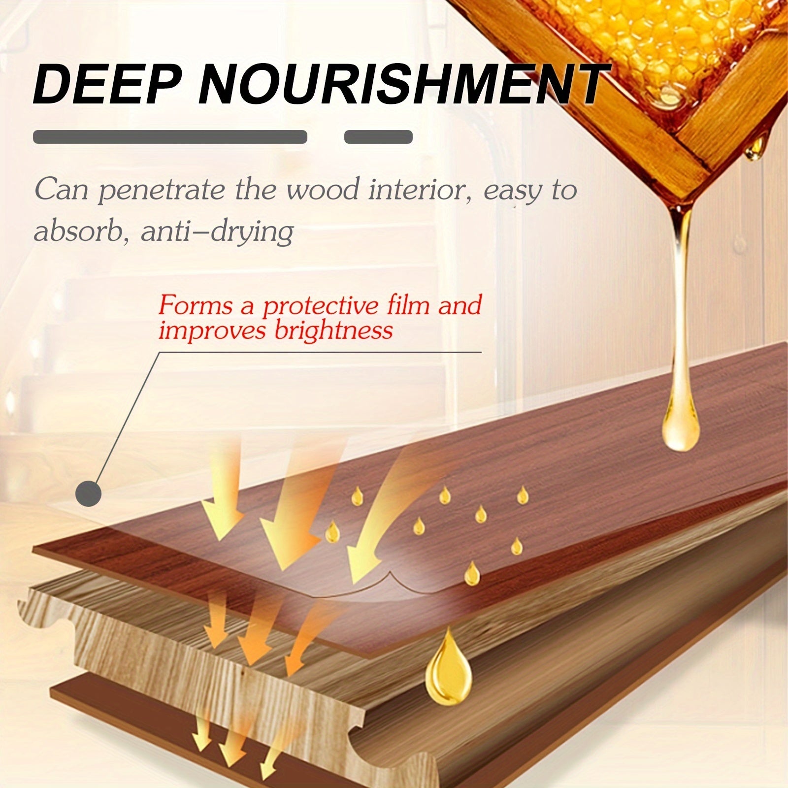 Beeswax Wood Polishing Spray for Furniture Floor Scratch Renovation Care