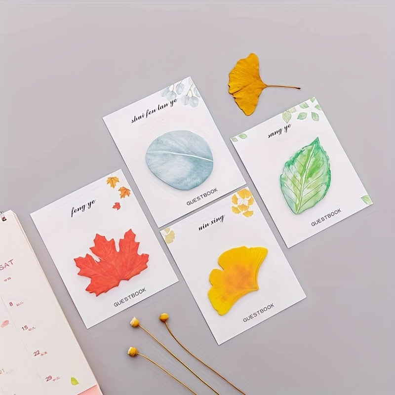 Fresh Leaf Sticky Notes, Tearable Notepad, N Times Sticky Mes