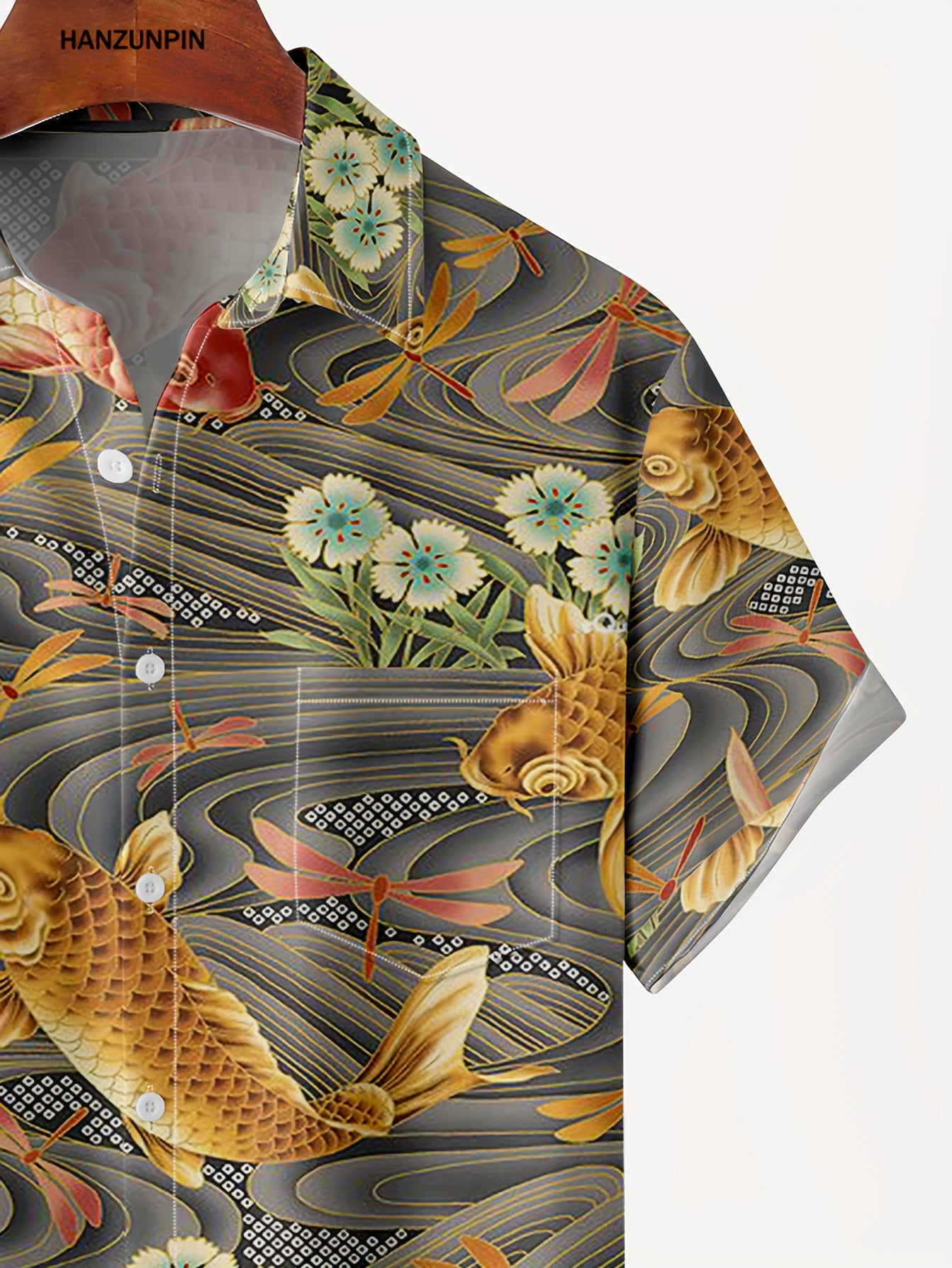Goldfish Pattern Men's Short Sleeve Shirt