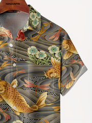Goldfish Pattern Men's Short Sleeve Shirt