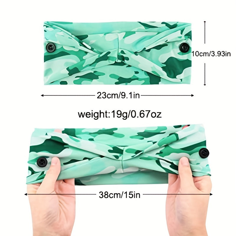Camo Sports Headband Wicking Elastic Hairband Couple Hair Accessories