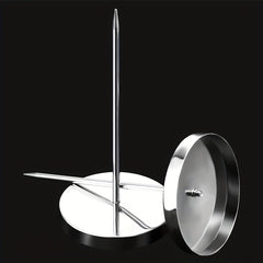 3 Pieces Steel Check Spindle Straight Rod Bill Fork Holder for Office