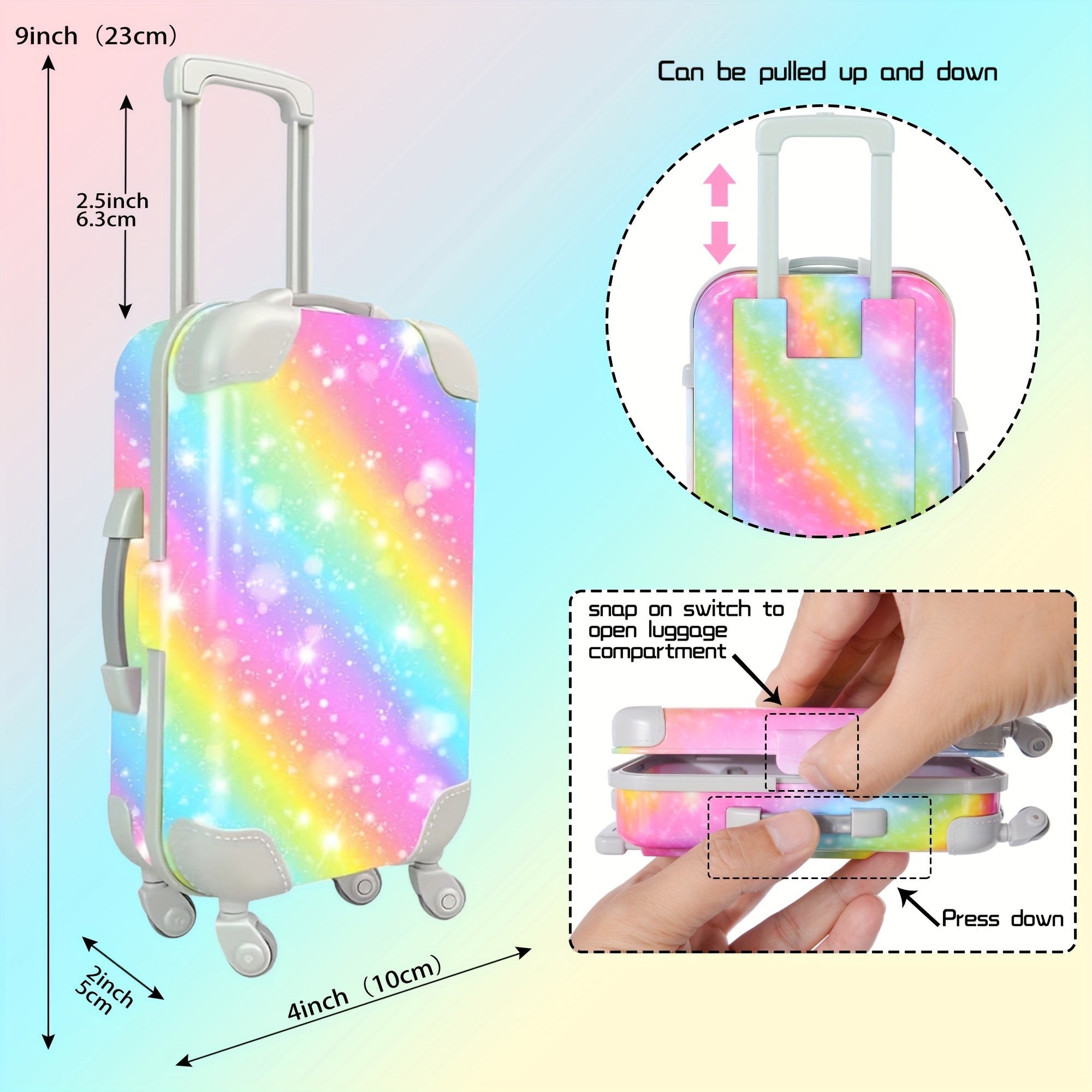 24pcs 18 Inch Doll Travel Case Set with Shinning Dresses Handbag Glasses Shoes