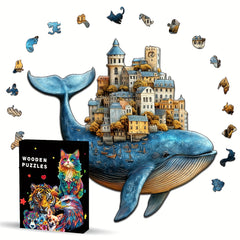 Whaleback City Wooden Puzzle Parrotfish Art Brain Exercise Decor