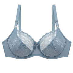 Contrast Lace Push Up Solid Bra Plus Size