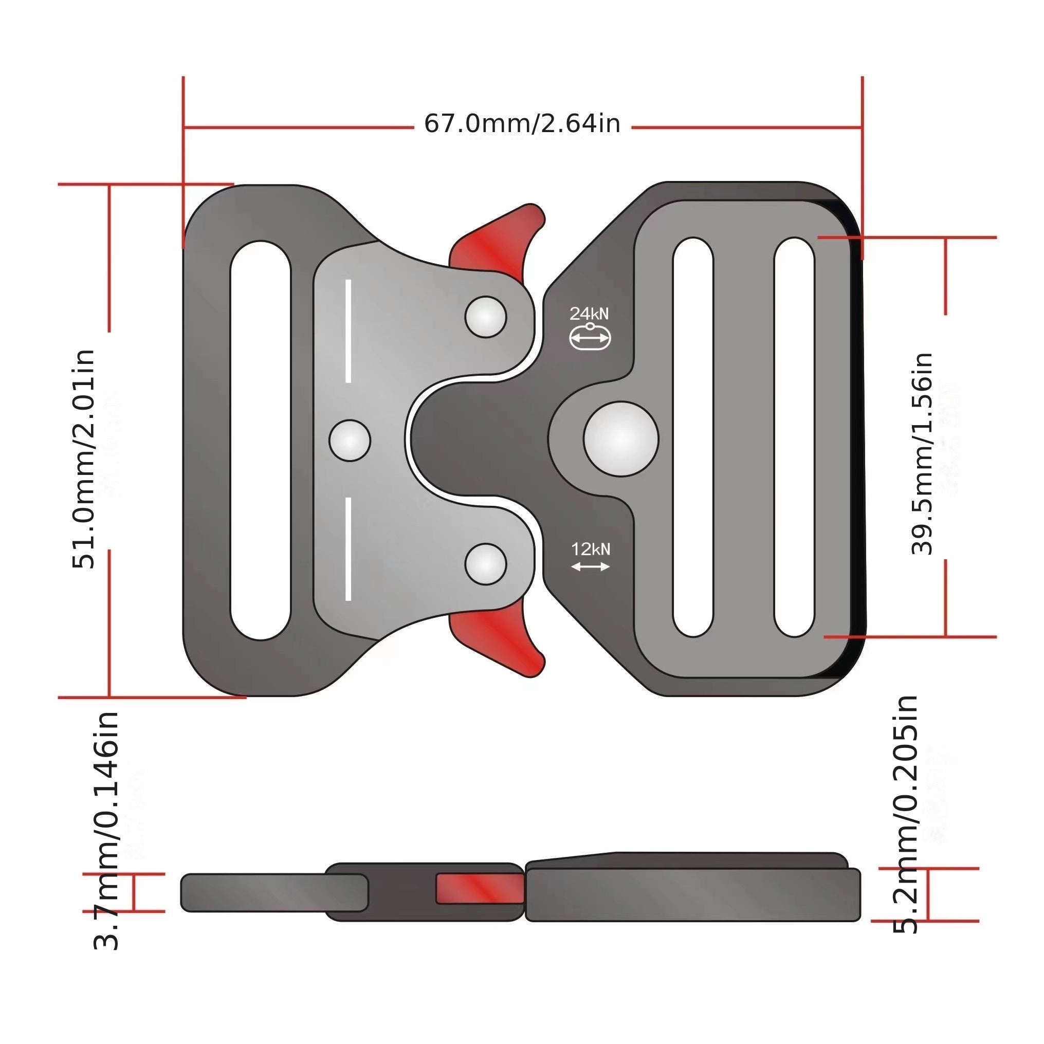 Tactical Quick Release Metal Belt Buckle