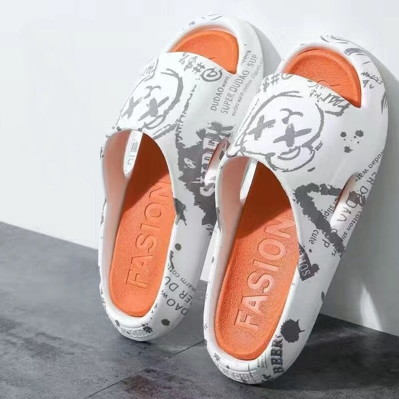 Men's Cartoon Bear Cloud Slides Casual Lightweight Anime Slippers