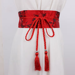 Vintage Hanfu Binding Belt With Tassel Female Waist Belt