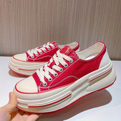 Women's Thick Bottom Lace Up Board Shoes