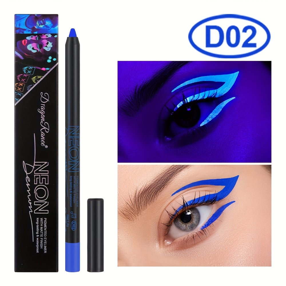 6 Colors Fluorescent Eyeliner UV Light Waterproof Pen