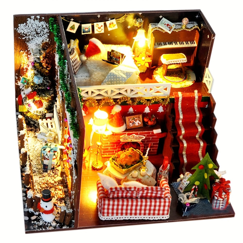 Dollhouse With Dust Cover Model Toys Doll House Set With Furniture