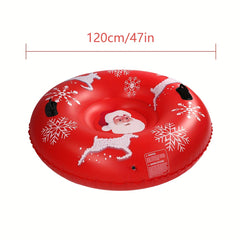Inflatable Snow Tube Sled Santa Claus Snowflake Style Skiing Cushion