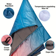 Fluffy Camping Blanket Gradient Picnic Mat Warm Blanket Outdoor Travel