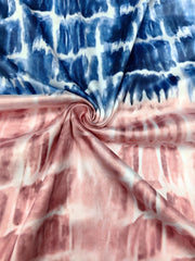  Tie Dye Cap Sleeve Round Neck Mini Dress