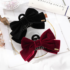 Velvet Bow Hair Claw Clip Non Slip Strong Hold Grip Hair Jaw Clip