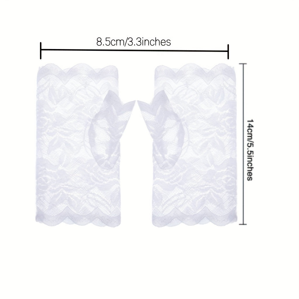 Fingerless Lace Gloves for Women, Breathable Driving Gloves