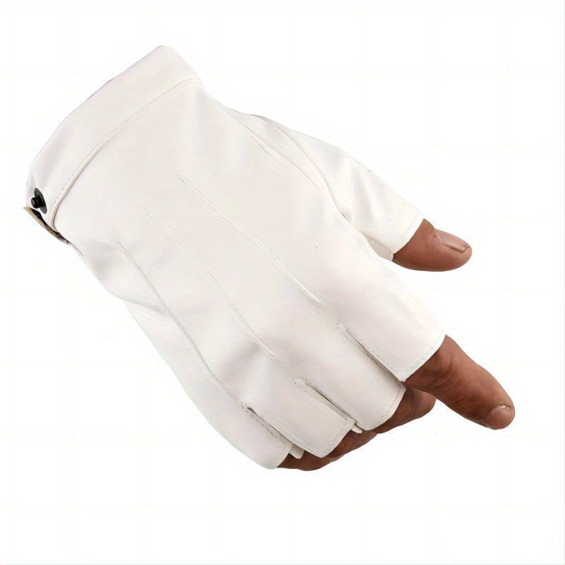 1pair PU Outdoor Half Finger Gloves Non slip Driving Motorcycle Gloves
