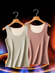 2pcs Thermal Underwear Warm Seamless Crew Neck Tank Top Women's Lingerie