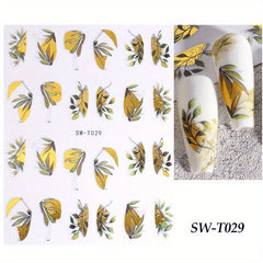 Bronzing Golden Leaf Nail Stickers for Unique Manicure