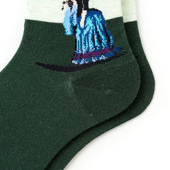 7 Pairs Women's Crew Socks Colorful Artistic Fun Socks
