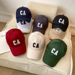 CA Letter Soft Top Baseball Cap Embroidered Outdoor Hat